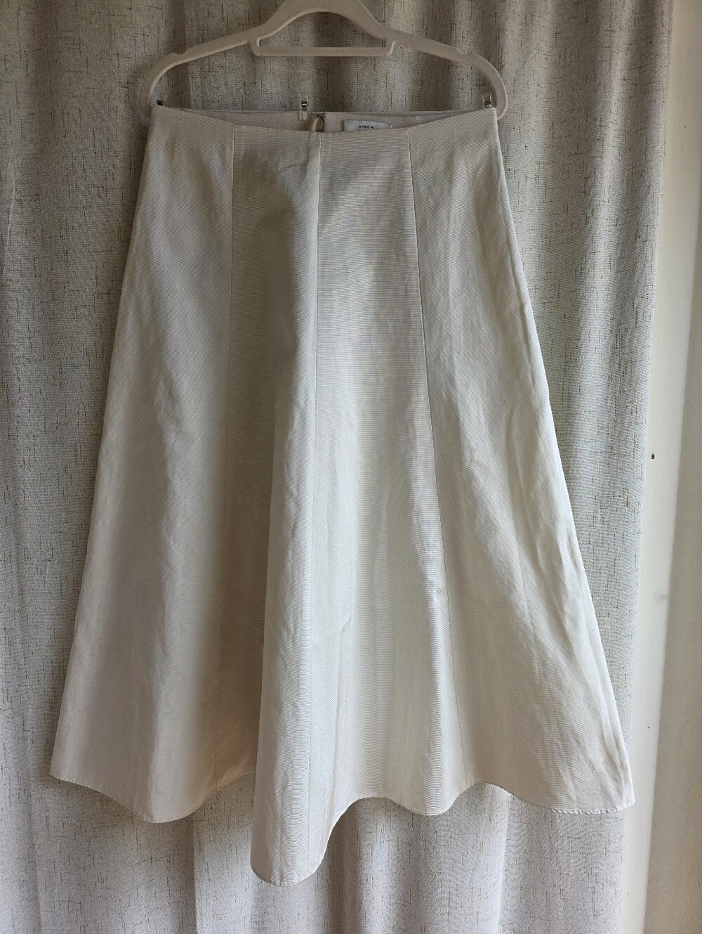Vince Paneled Slip Skirt Spring 2022 Collection Italian Faille Fabric Cream Sz 6
